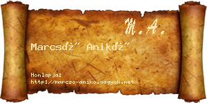 Marcsó Anikó névjegykártya